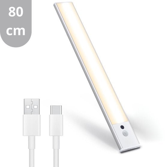 LED's Light Kastverlichting met sensor 80 cm - Oplaadbaar en draadloos - zwaai- en bewegingssensor - wit Kastverlichting led.gl