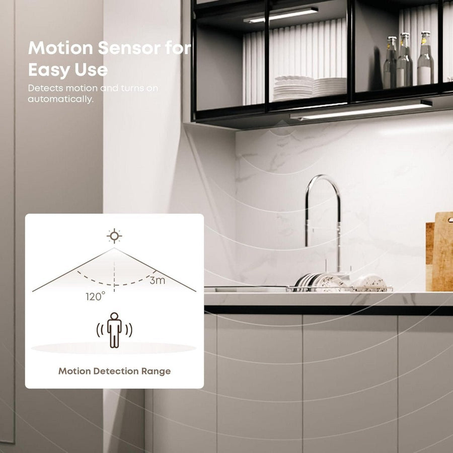 LED's Light Kastverlichting met sensor 60 cm - Oplaadbaar en draadloos - zwaai- en bewegingssensor - wit Kastverlichting led.gl