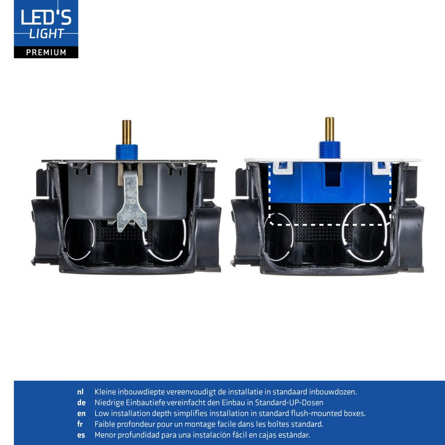LED's Light Led Dimmer Inbouw – Universele Dimmer Geschikt voor Alle Led Verlichting - 250W - Traploos dimmen - Fase-Afsnijding & Fase-Aansnijding led.gl