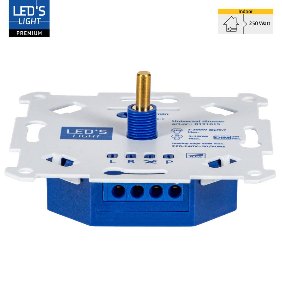 LED's Light Led Dimmer Inbouw – Universele Dimmer Geschikt voor Alle Led Verlichting - 250W - Traploos dimmen - Fase-Afsnijding & Fase-Aansnijding led.gl