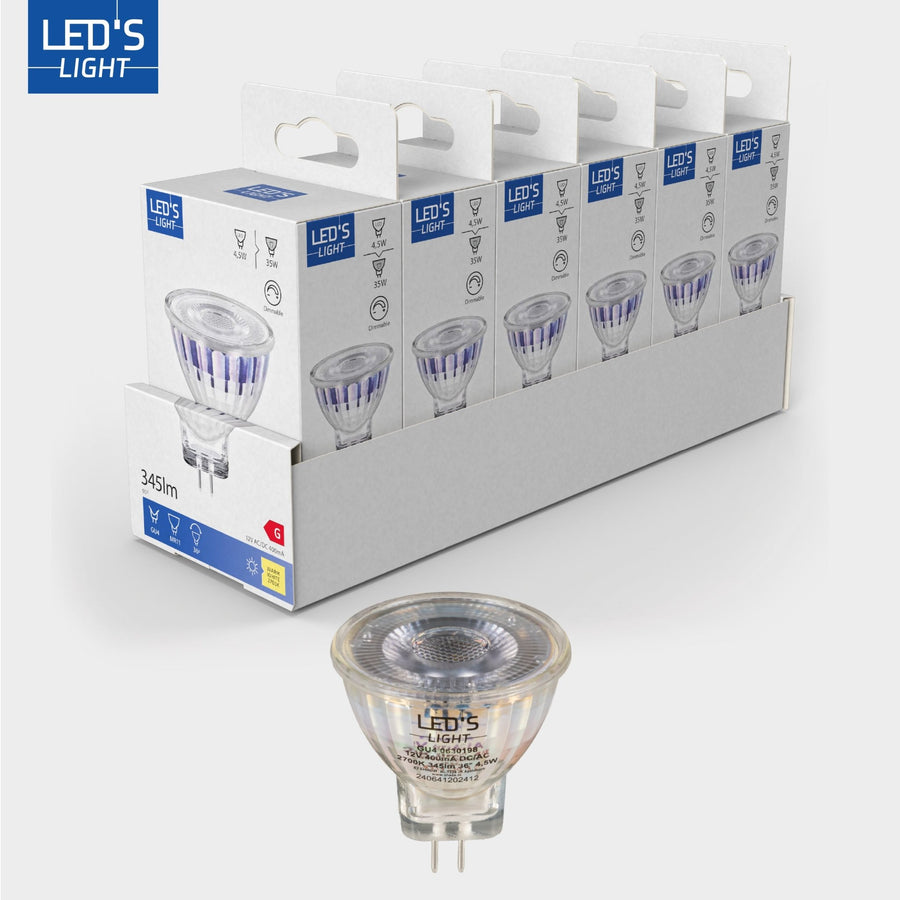 LED's Light LED Lamp met GU4 fitting - 12V - MR11 - Warm wit licht - 4W vervangt 35W Spotjes led.gl