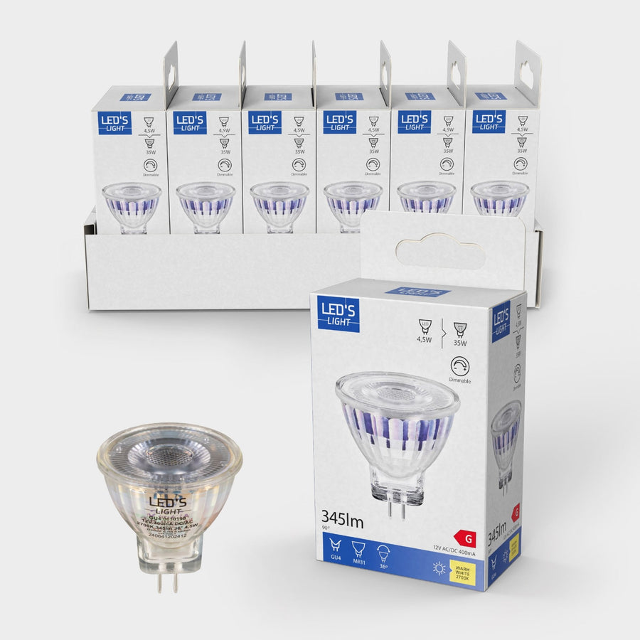 LED's Light LED Lamp met GU4 fitting - 12V - MR11 - Warm wit licht - 4W vervangt 35W Spotjes led.gl