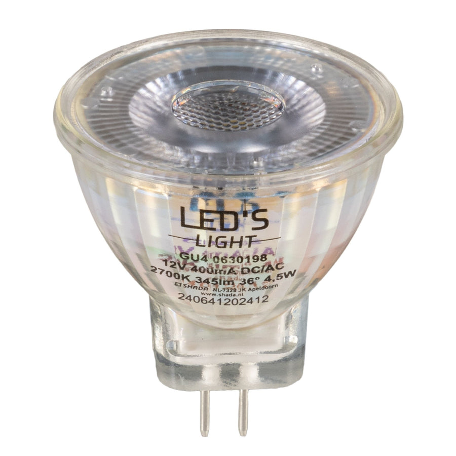 LED's Light LED Lamp met GU4 fitting - 12V - MR11 - Warm wit licht - 4W vervangt 35W Spotjes led.gl