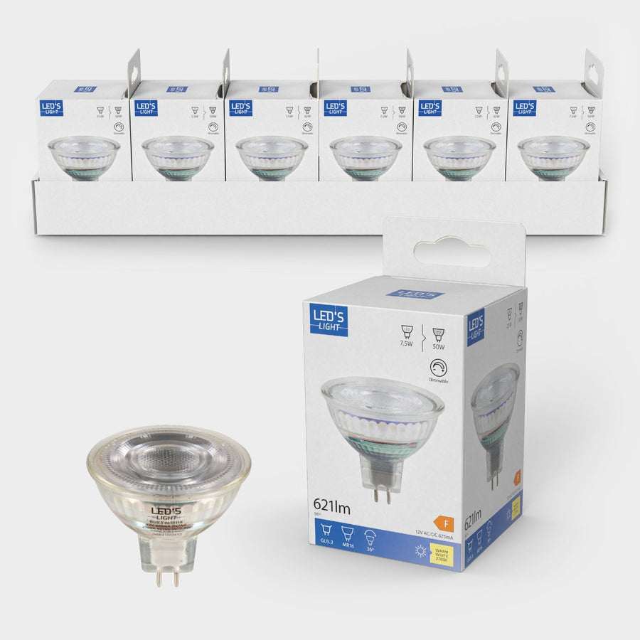 LED's Light LED lamp met GU5.3 fitting - Dimbaar warm wit - 7W vervangt 50W - MR16 Spotjes led.gl