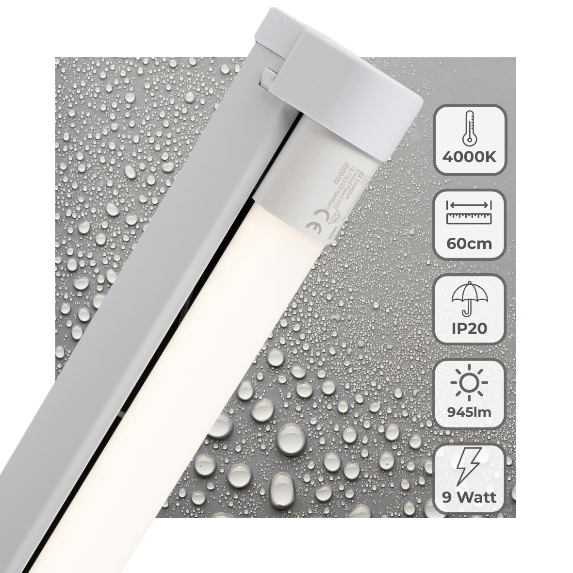 LED's Light LED licht balk 60 cm voor binnen - Armatuur inclusief LED TL buis - 1000 lm TL verlichting led.gl