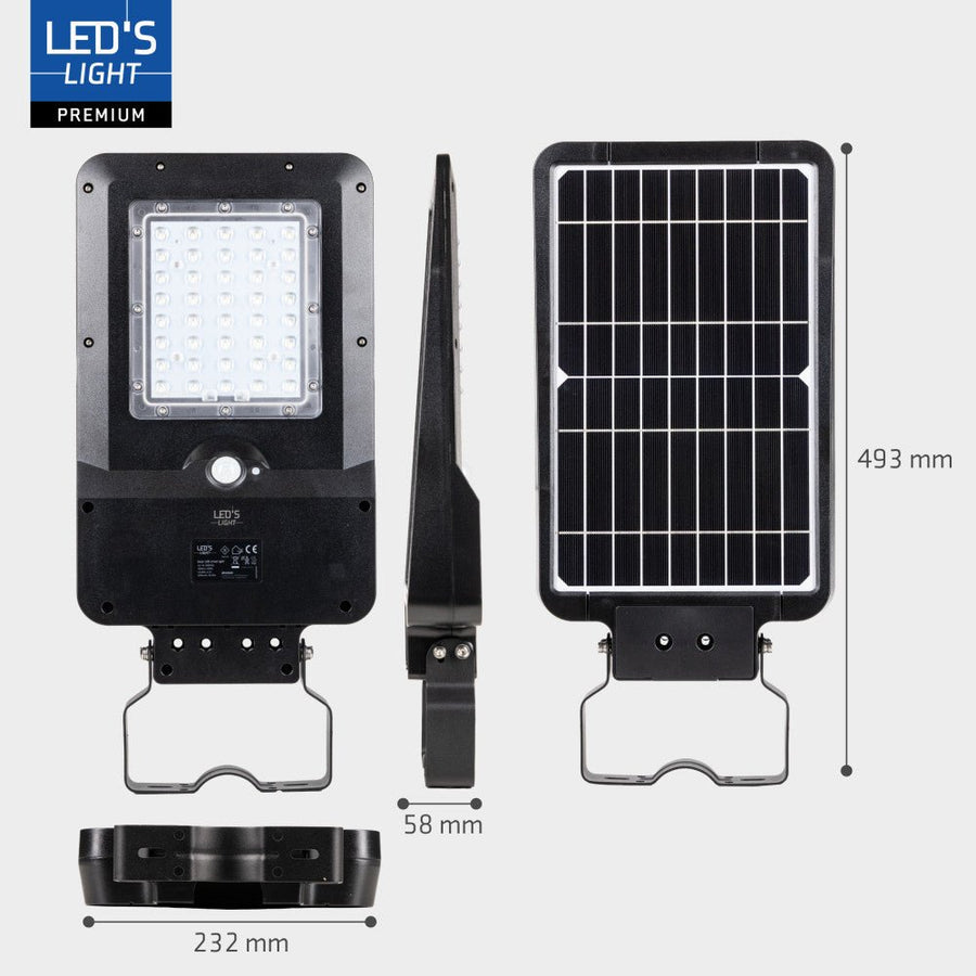 LED's Light LED Solar buitenstraatverlichting straatverlichting Lantaarnpaal 3000 lm 4000 K – Zwart Schijnwerpers led.gl