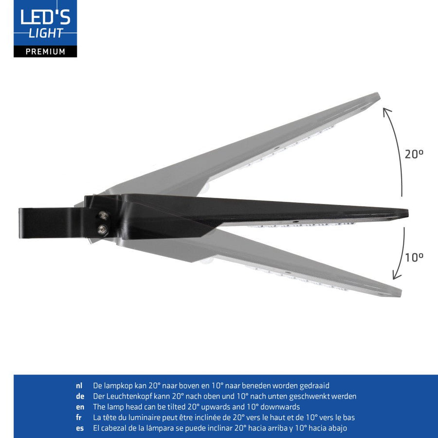 LED's Light LED Solar buitenstraatverlichting straatverlichting Lantaarnpaal 3000 lm 4000 K – Zwart Schijnwerpers led.gl
