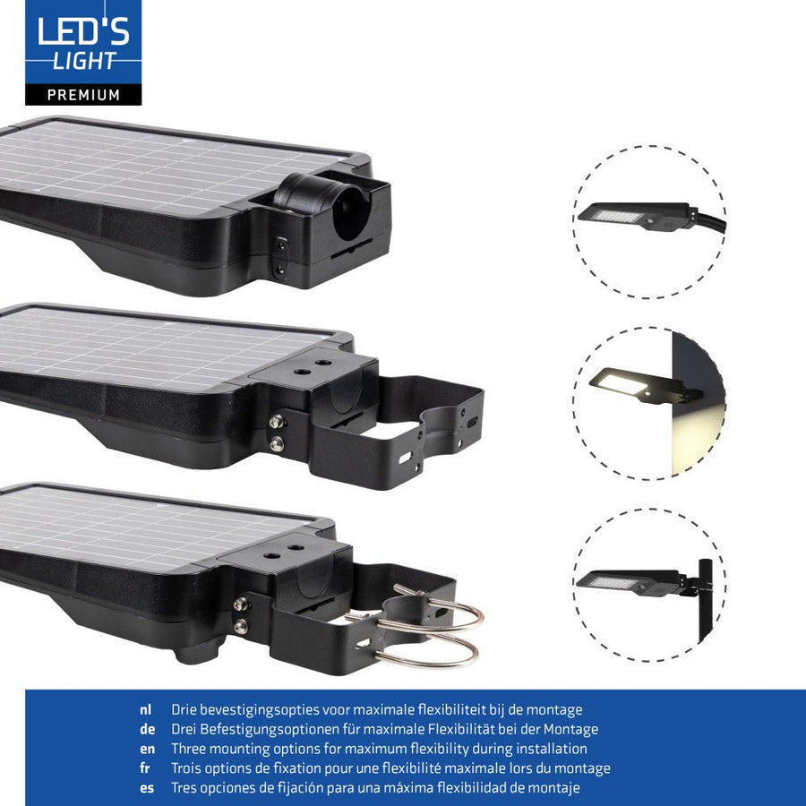 LED's Light LED Solar buitenstraatverlichting straatverlichting Lantaarnpaal 3000 lm 4000 K – Zwart Schijnwerpers led.gl