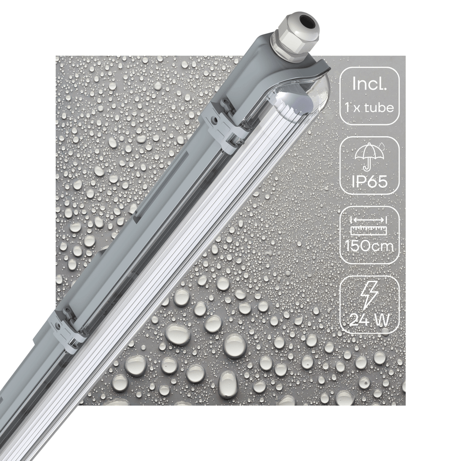 LED's Light LED TL armatuur met lamp 150 cm - Koud wit licht 6500 K - Waterdicht - Complete set TL verlichting led.gl