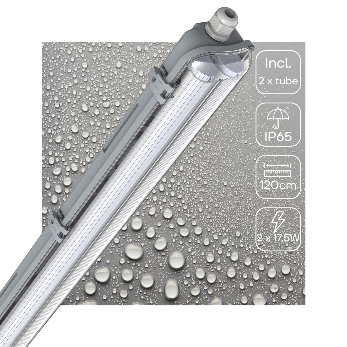 LED's Light LED TL dubbel armatuur 120 cm - Compleet met 2 LED TL buizen 120 cm - 4320lm TL verlichting led.gl