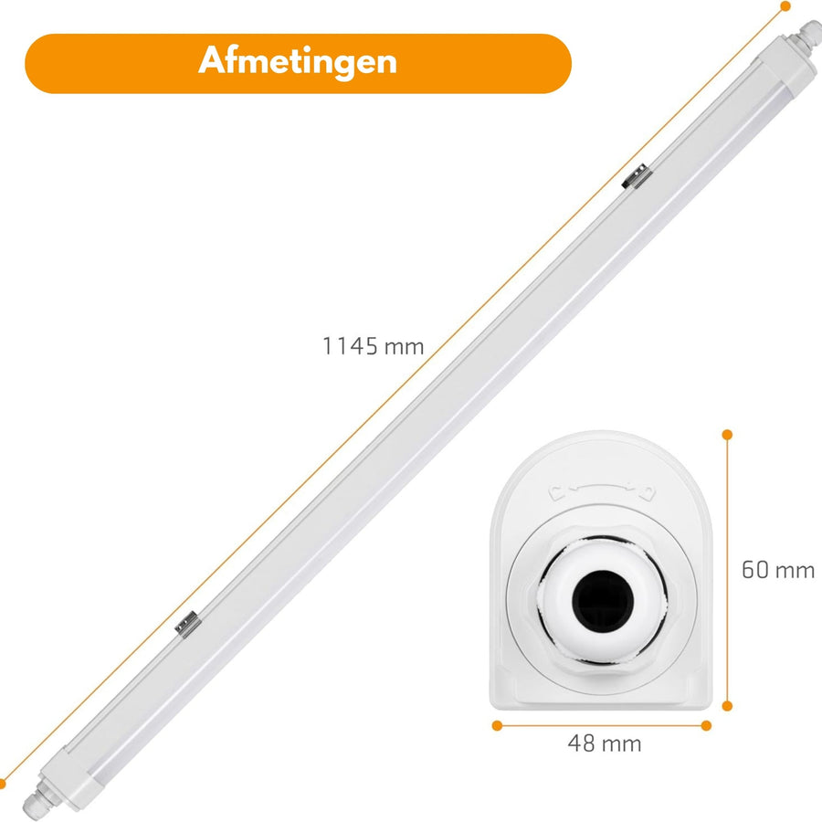 LED's Light LED TL lamp compleet - 36W, 120cm, 4320lm 4000K - IP65 IK08 - Koppelbaar TL verlichting led.gl
