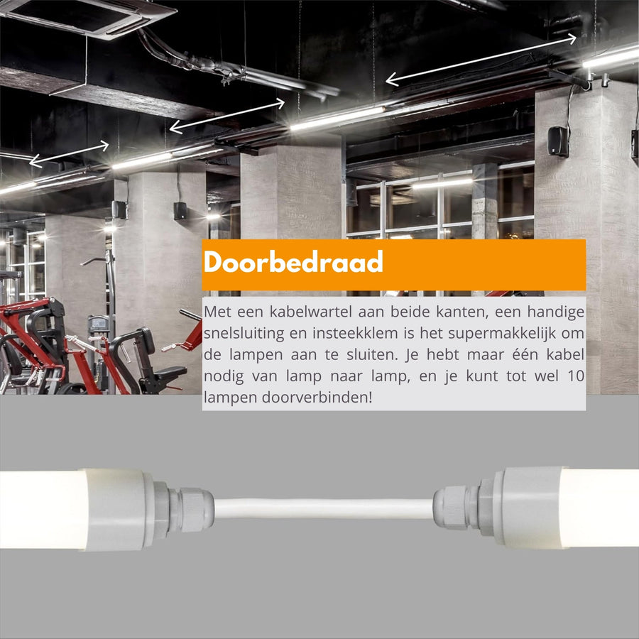 LED's Light LED TL lamp compleet - 36W, 120cm, 4320lm 4000K - IP65 IK08 - Koppelbaar TL verlichting led.gl