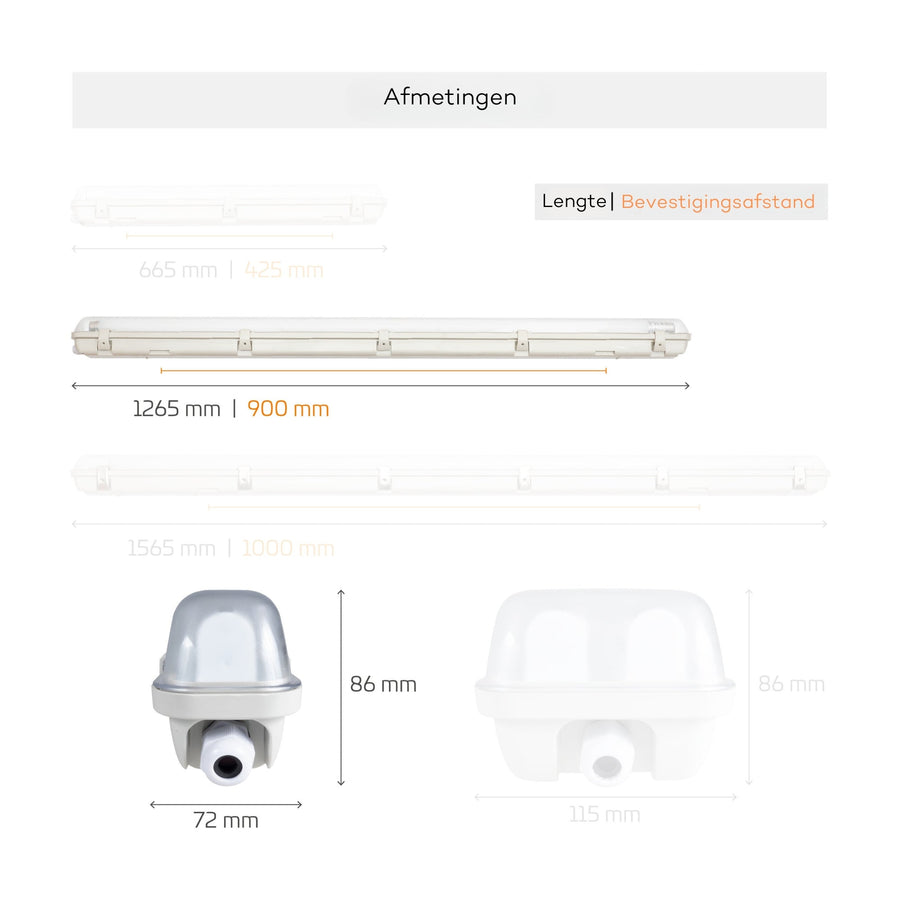 LED's Light LED TL verlichting compleet met LED TL buis 120 cm - 3 lichtkleuren - 18W (36W) TL verlichting led.gl