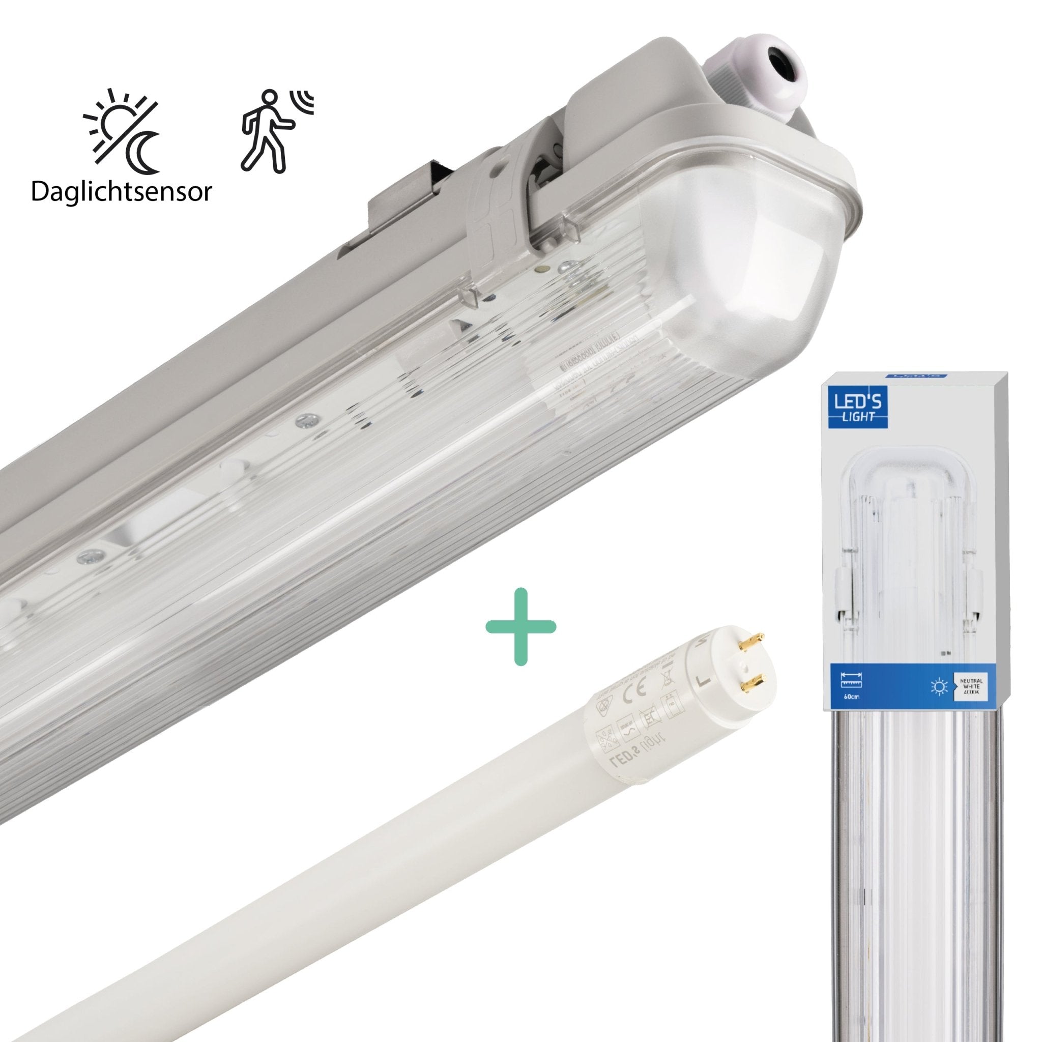 LED's Light LED TL verlichting met sensor 60 cm - Bewegingssensor en nachtsensor - Waterdicht - 1100 lm TL verlichting led.gl