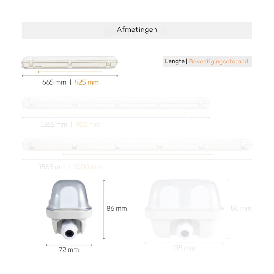 LED's Light LED TL verlichting met sensor 60 cm - Bewegingssensor en nachtsensor - Waterdicht - 1100 lm TL verlichting led.gl