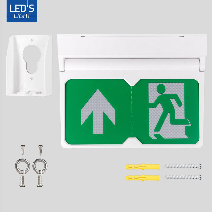 LED's Light - Noodverlichting - Nooduitgang bord met verlichting op accu - 8 uur noodfunctie - IP54 - Pijl draaibaar led.gl