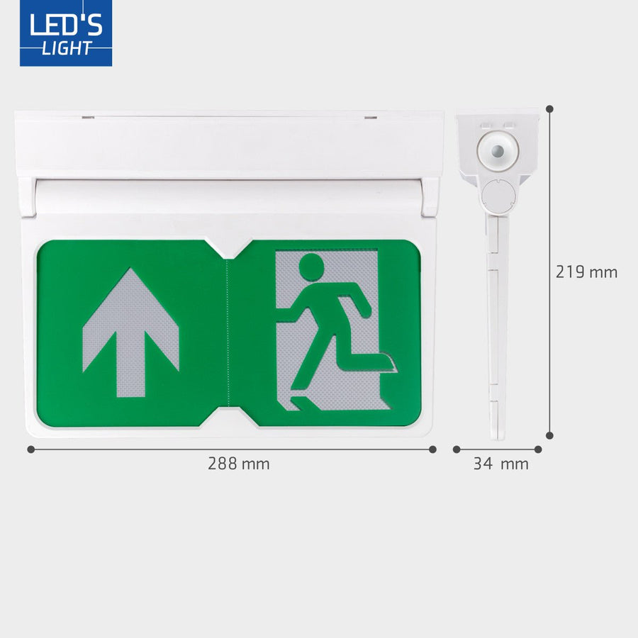 LED's Light - Noodverlichting - Nooduitgang bord met verlichting op accu - 8 uur noodfunctie - IP54 - Pijl draaibaar led.gl