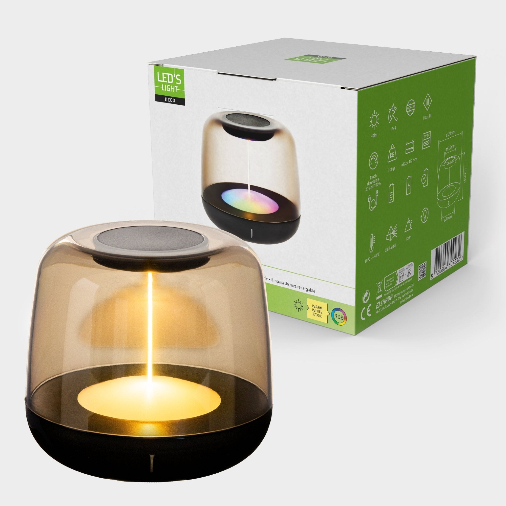 LED's Light Oplaadbare tafellamp op accu - lichtspiraal - Binnen & Buiten - RGBW Tafellampenen led.gl