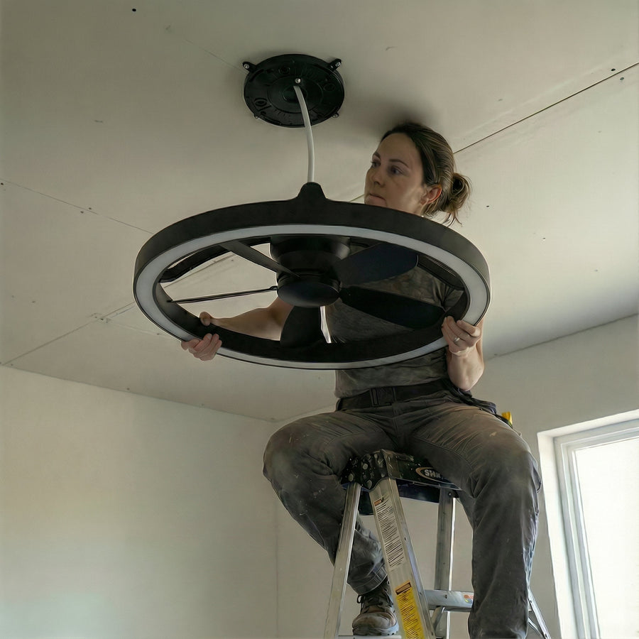 LED's Light Plafond ventilator met lamp Zwart 61,3cm - 27W - 2500lm - Verstelbare kleurtemperatuur - Dimbaar - Incl afstandbediening Plafondventilatoren led.gl