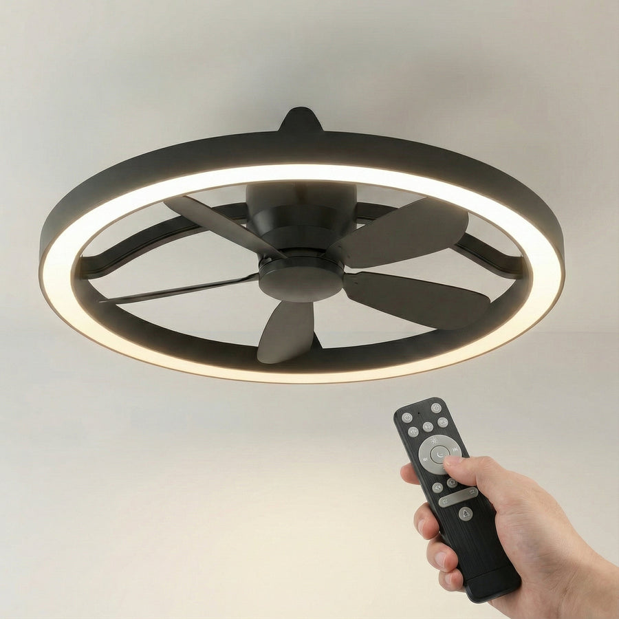 LED's Light Plafond ventilator met lamp Zwart 61,3cm - 27W - 2500lm - Verstelbare kleurtemperatuur - Dimbaar - Incl afstandbediening Plafondventilatoren led.gl
