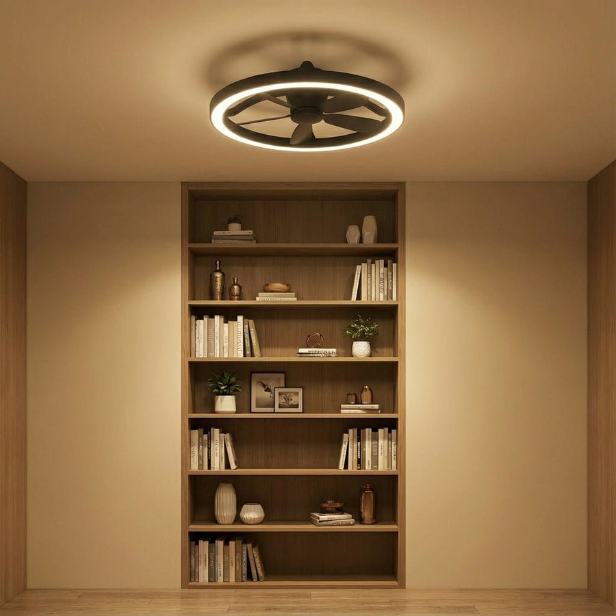 LED's Light Plafond ventilator met lamp Zwart 61,3cm - 27W - 2500lm - Verstelbare kleurtemperatuur - Dimbaar - Incl afstandbediening Plafondventilatoren led.gl