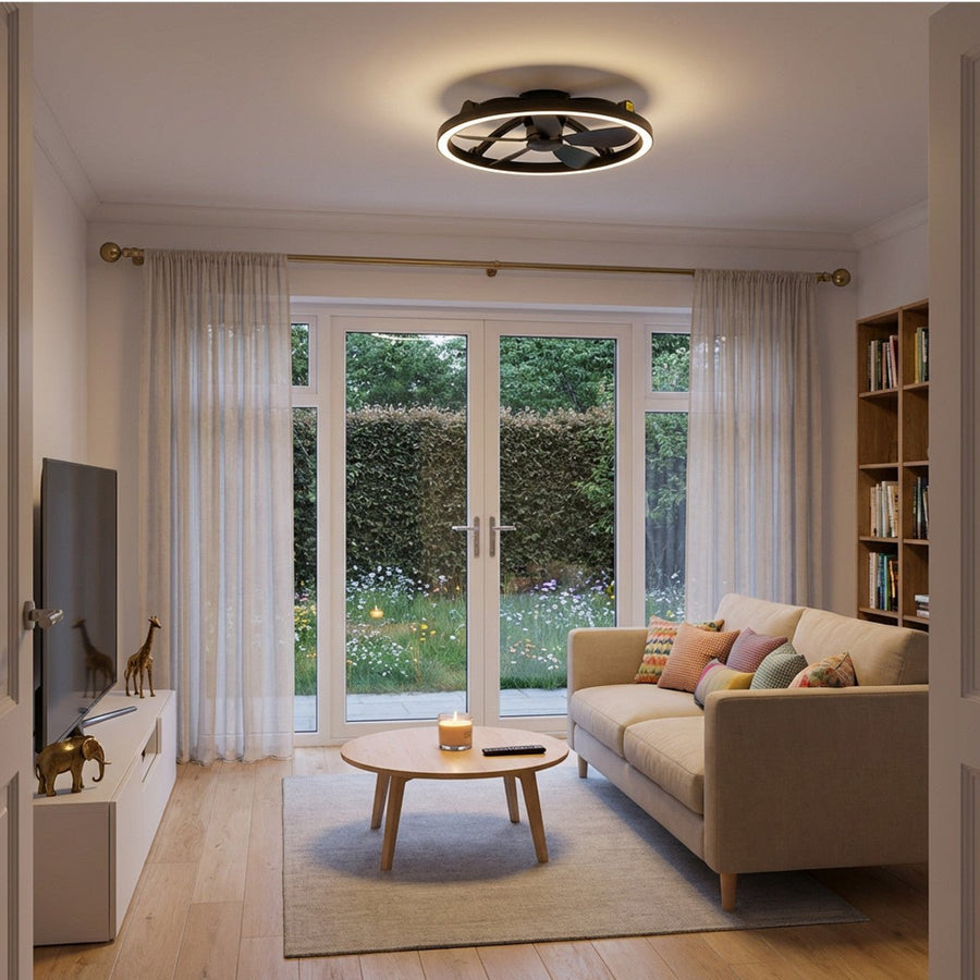 LED's Light Plafond ventilator met lamp Zwart 61,3cm - 27W - 2500lm - Verstelbare kleurtemperatuur - Dimbaar - Incl afstandbediening Plafondventilatoren led.gl