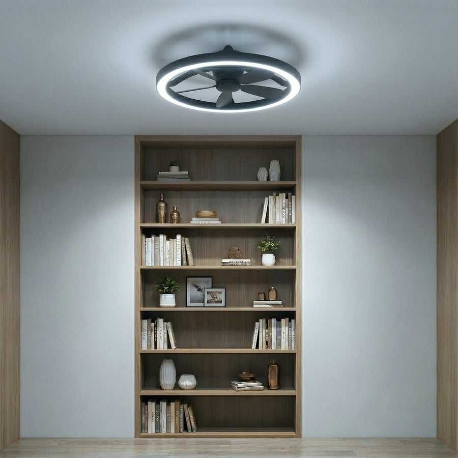 LED's Light Plafond ventilator met lamp Zwart 61,3cm - 27W - 2500lm - Verstelbare kleurtemperatuur - Dimbaar - Incl afstandbediening Plafondventilatoren led.gl