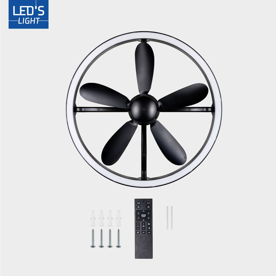 LED's Light Plafond ventilator met lamp Zwart 61,3cm - 27W - 2500lm - Verstelbare kleurtemperatuur - Dimbaar - Incl afstandbediening Plafondventilatoren led.gl