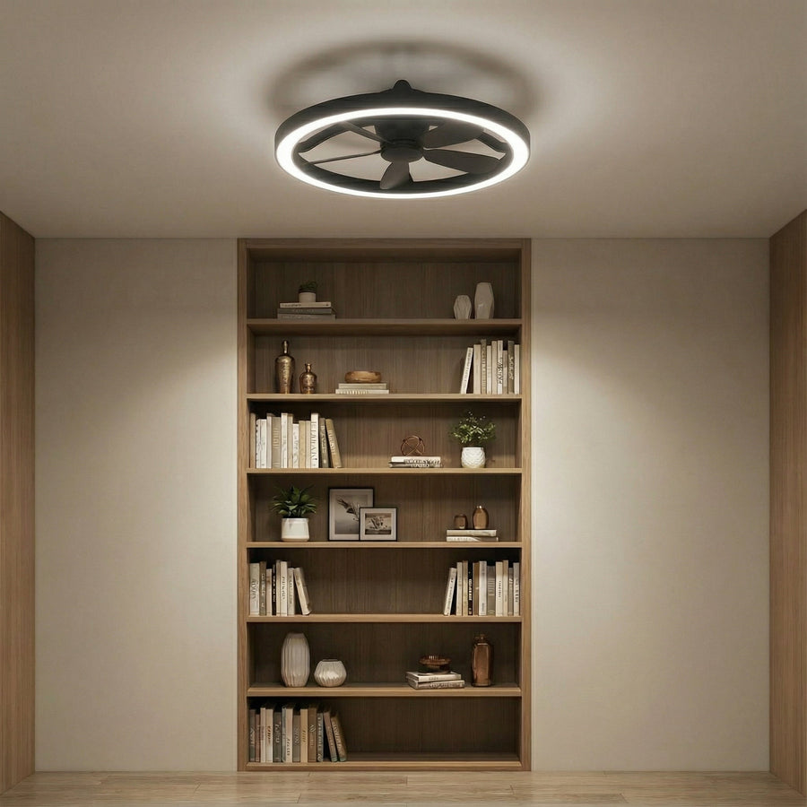 LED's Light Plafond ventilator met lamp Zwart 61,3cm - 27W - 2500lm - Verstelbare kleurtemperatuur - Dimbaar - Incl afstandbediening Plafondventilatoren led.gl