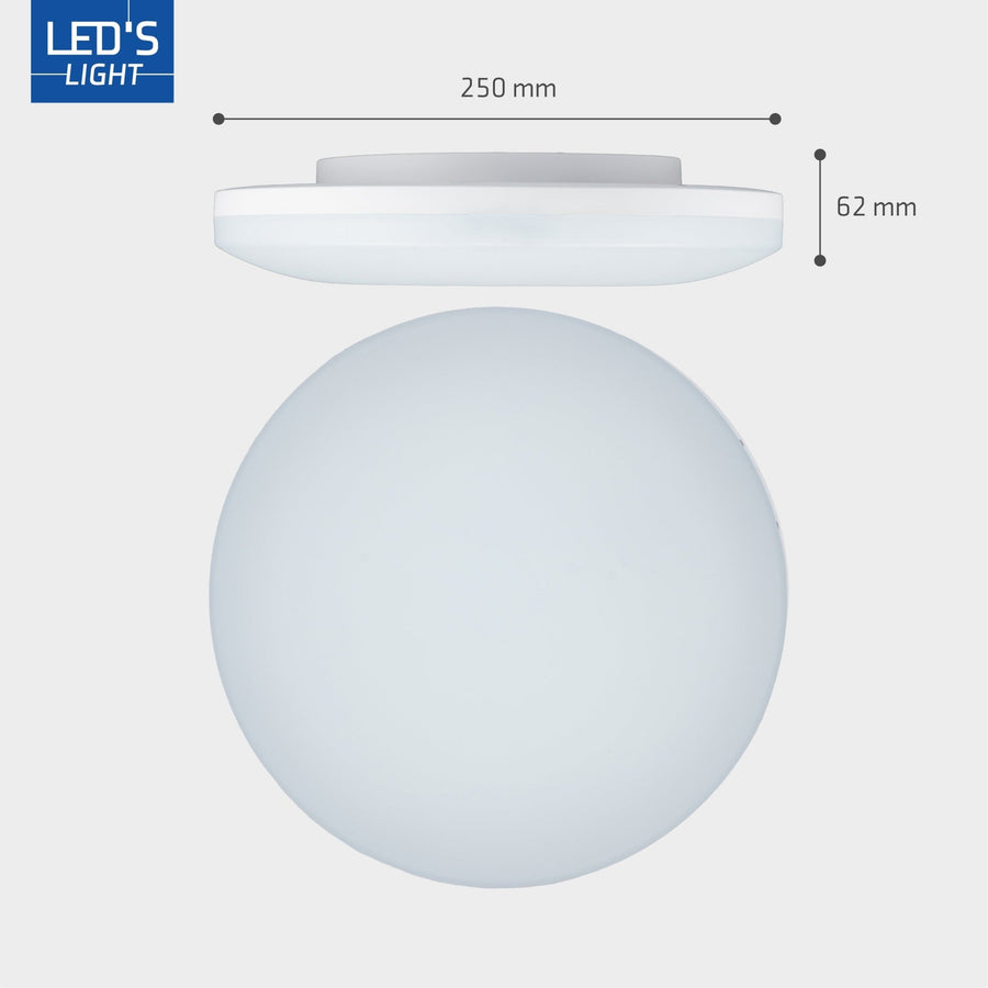 LED's Light Plafondlamp 25 cm - 6 lichtstanden - Geschikt voor alle binnenruimtes - IP54 Plafondlampen led.gl