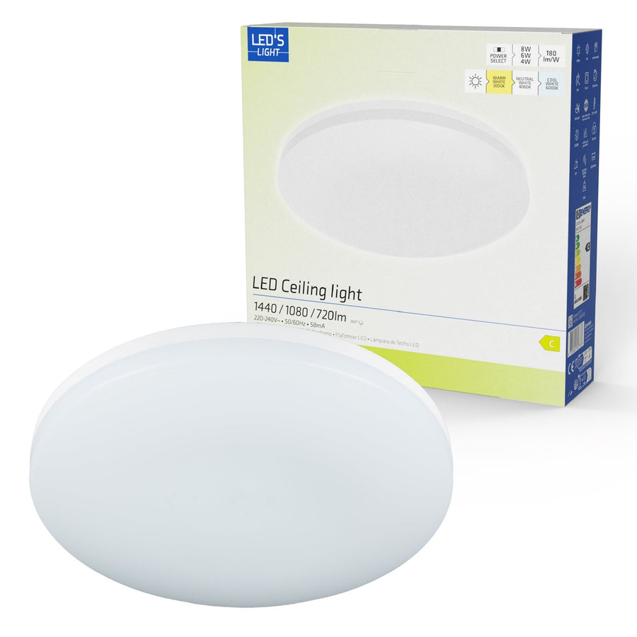 LED's Light Plafondlamp 25 cm - 6 lichtstanden - Geschikt voor alle binnenruimtes - IP54 Plafondlampen led.gl