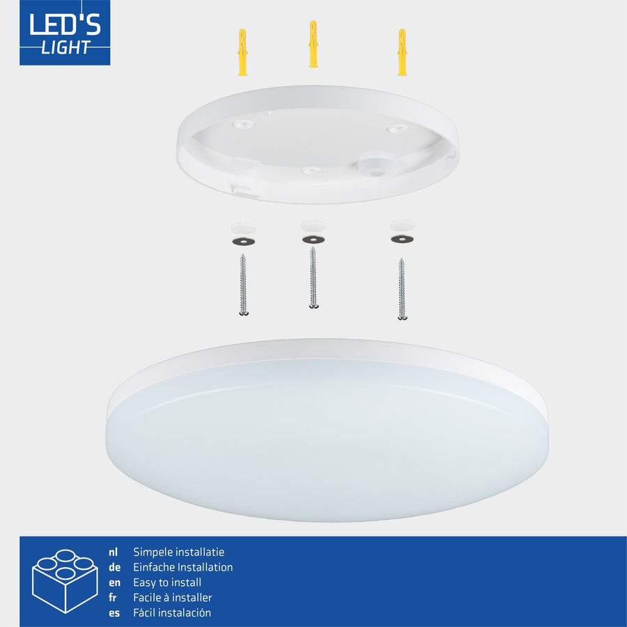 LED's Light Plafondlamp 25 cm - 6 lichtstanden - Geschikt voor alle binnenruimtes - IP54 Plafondlampen led.gl