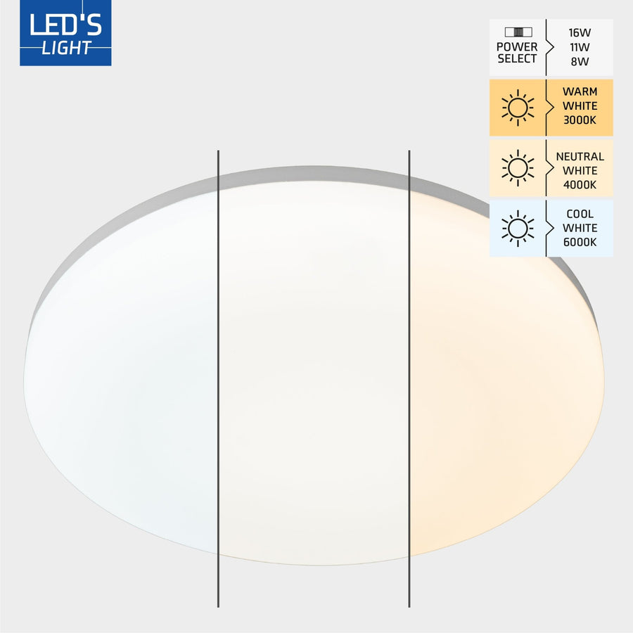 LED's Light Plafondlamp 30 cm - dimbaar in 6 standen - Alle binnenruimtes - IP54 Plafondlampen led.gl