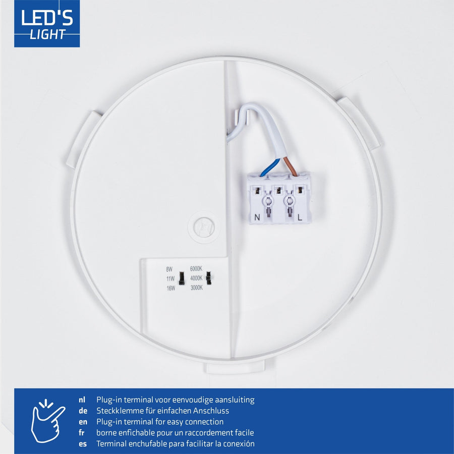 LED's Light Plafondlamp 30 cm - dimbaar in 6 standen - Alle binnenruimtes - IP54 Plafondlampen led.gl
