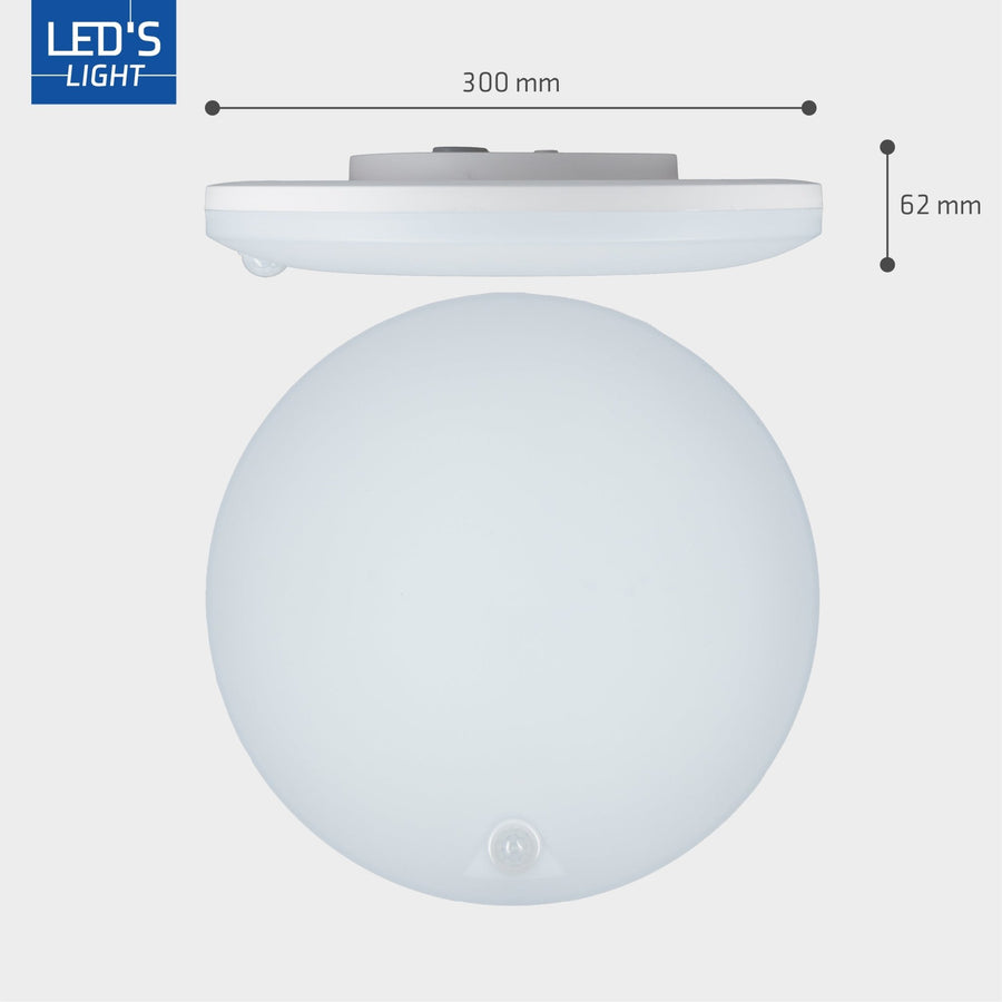LED's light Plafondlamp met bewegingssensor en schemersensor - dimbaar in 6 standen - IP54 - 30 cm Plafondlampen led.gl