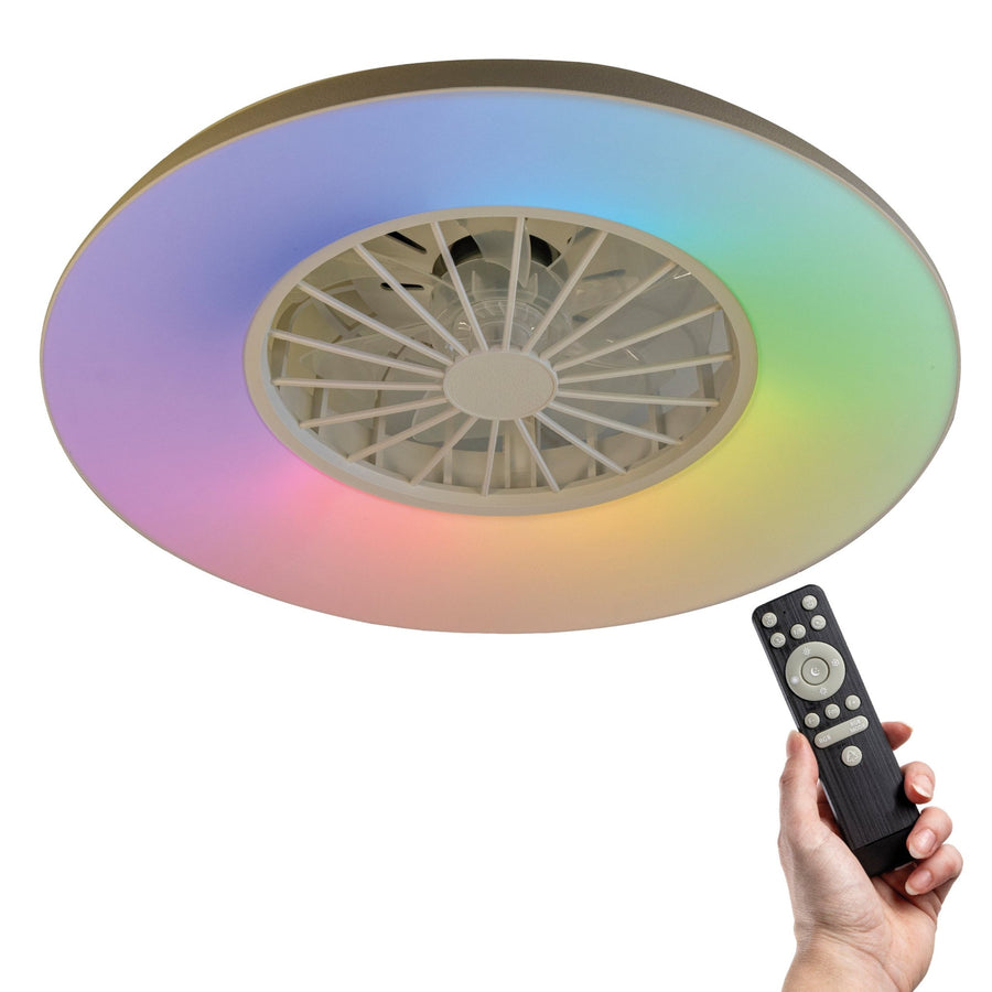 LED's Light Plafondlamp met ventilator RGB - 39W 3300lm 2700K/6500K/RGB - Ø485mm IP20 - Dimbaar Plafondventilatoren led.gl