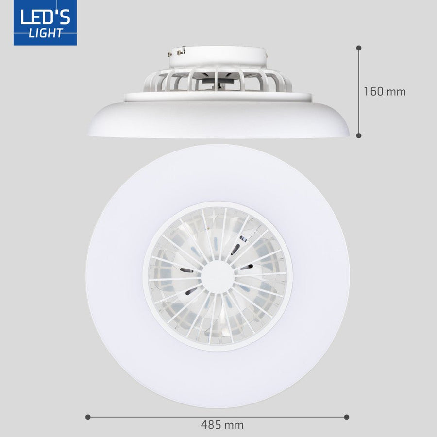 LED's Light Plafondlamp met ventilator RGB - 39W 3300lm 2700K/6500K/RGB - Ø485mm IP20 - Dimbaar Plafondventilatoren led.gl