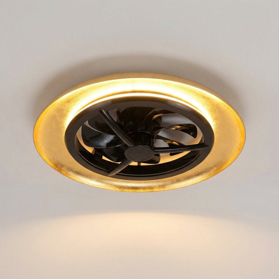 LED's Light Plafondventilator met lamp Goud met Zwart 55W 4300lm 1800K/4000K 55cm Plafondventilatoren led.gl