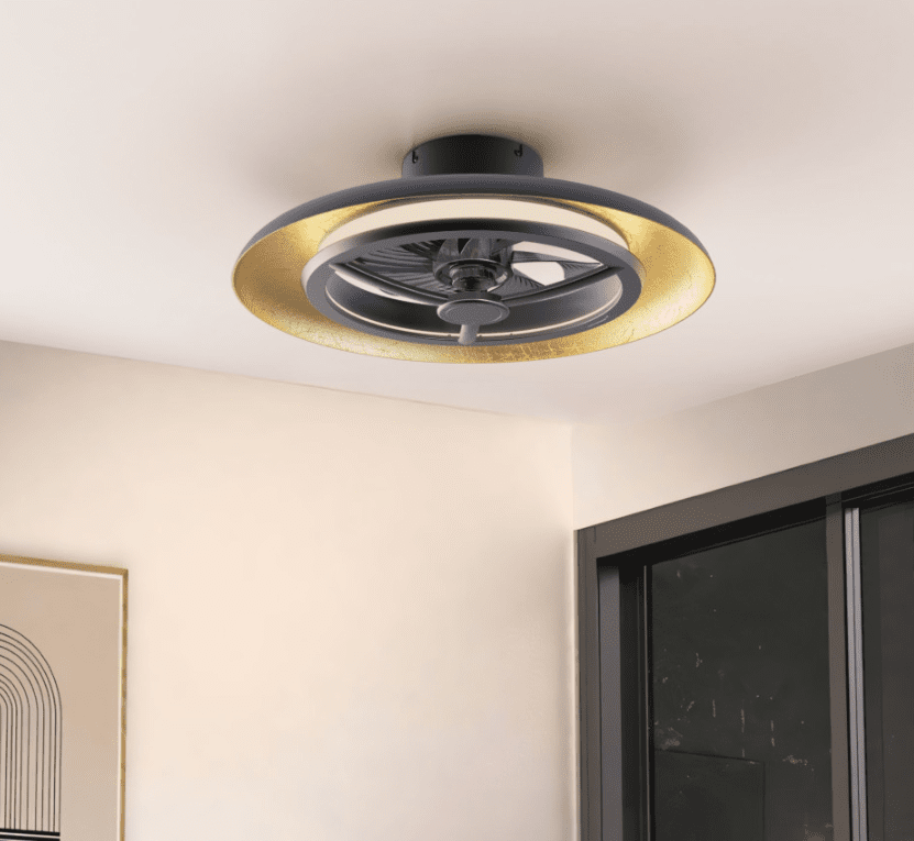 LED's Light Plafondventilator met lamp Goud met Zwart 55W 4300lm 1800K/4000K 55cm Plafondventilatoren led.gl