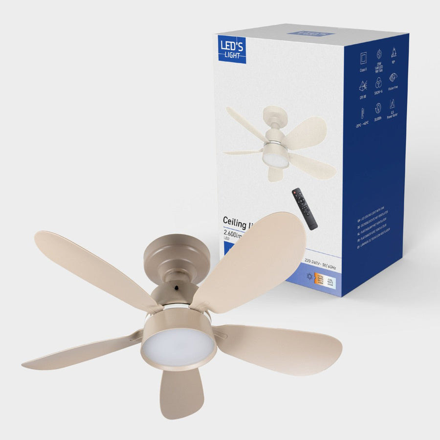LED's Light Plafondventilator met lamp Taupe 25W 2600lm 2200K/6500K - 53cm Plafondventilatoren led.gl