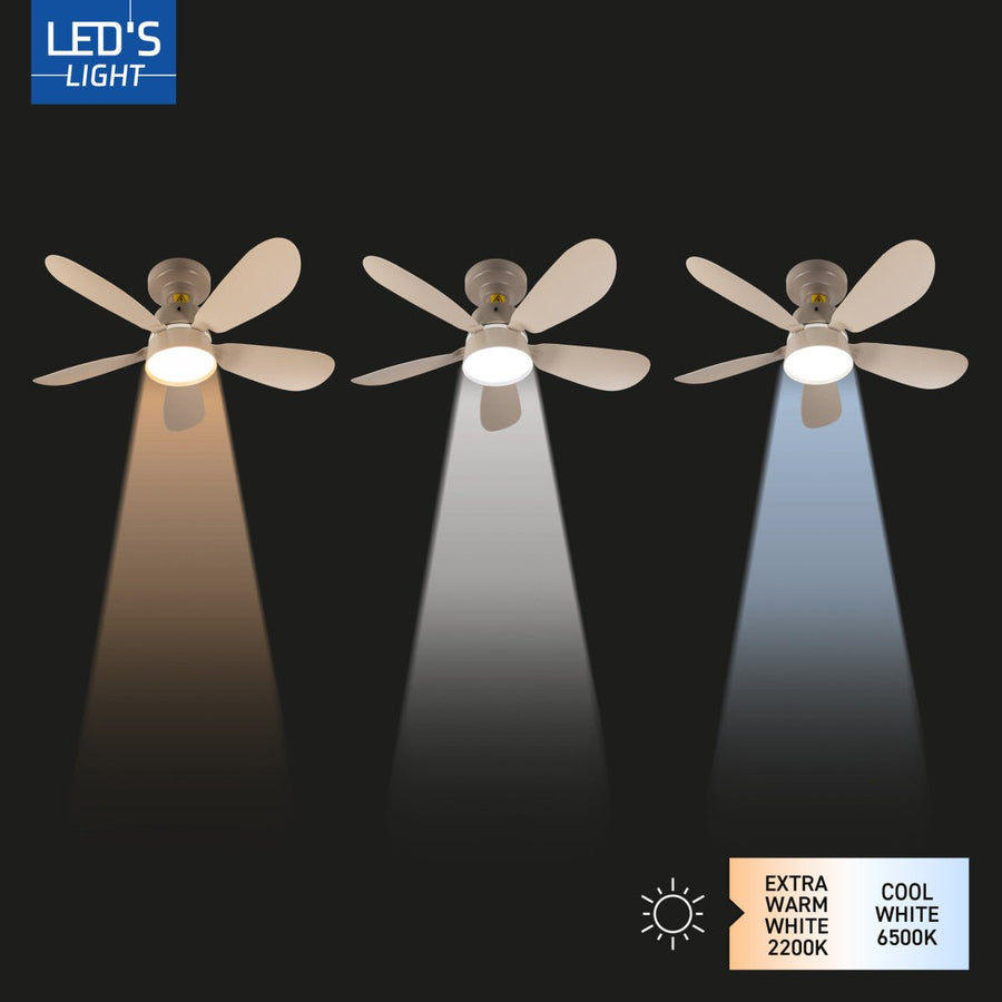 LED's Light Plafondventilator met lamp Taupe 25W 2600lm 2200K/6500K - 53cm Plafondventilatoren led.gl