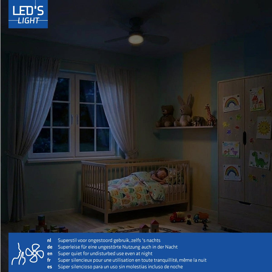 LED's Light Plafondventilator met lamp Taupe 25W 2600lm 2200K/6500K - 53cm Plafondventilatoren led.gl