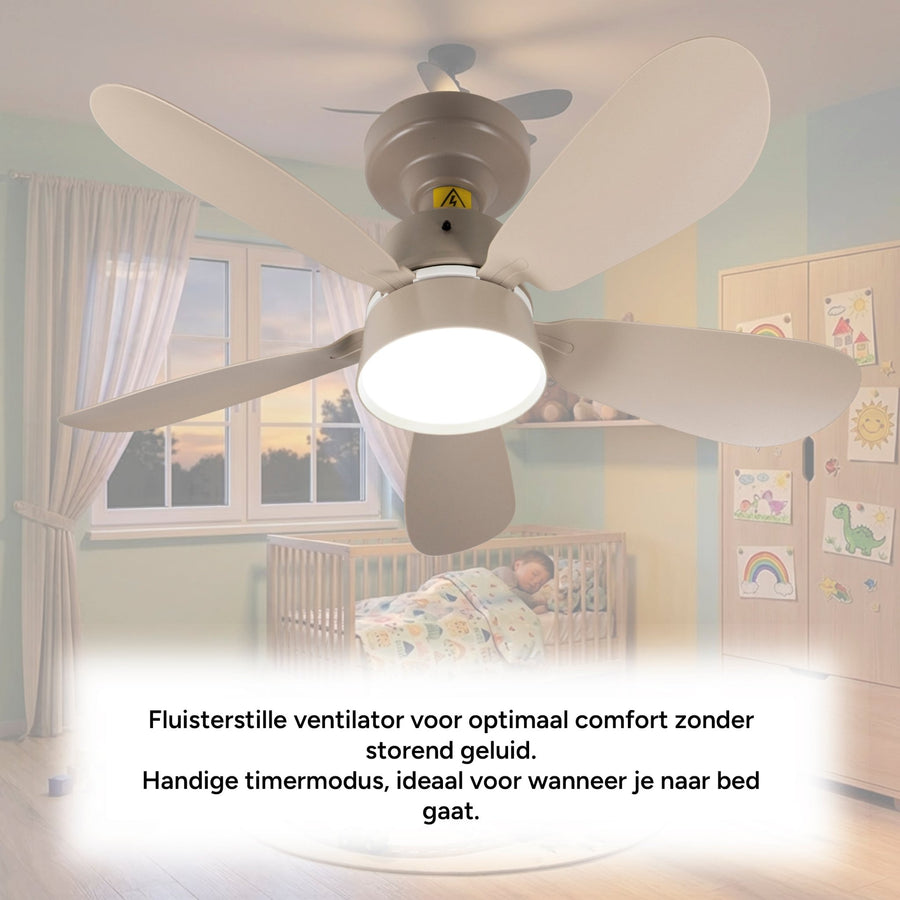LED's Light Plafondventilator met lamp Taupe 25W 2600lm 2200K/6500K - 53cm Plafondventilatoren led.gl
