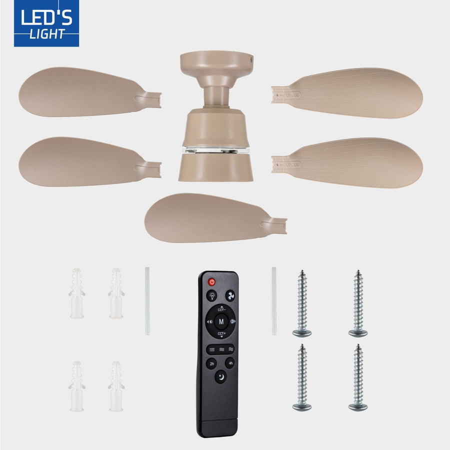 LED's Light Plafondventilator met lamp Taupe 25W 2600lm 2200K/6500K - 53cm Plafondventilatoren led.gl