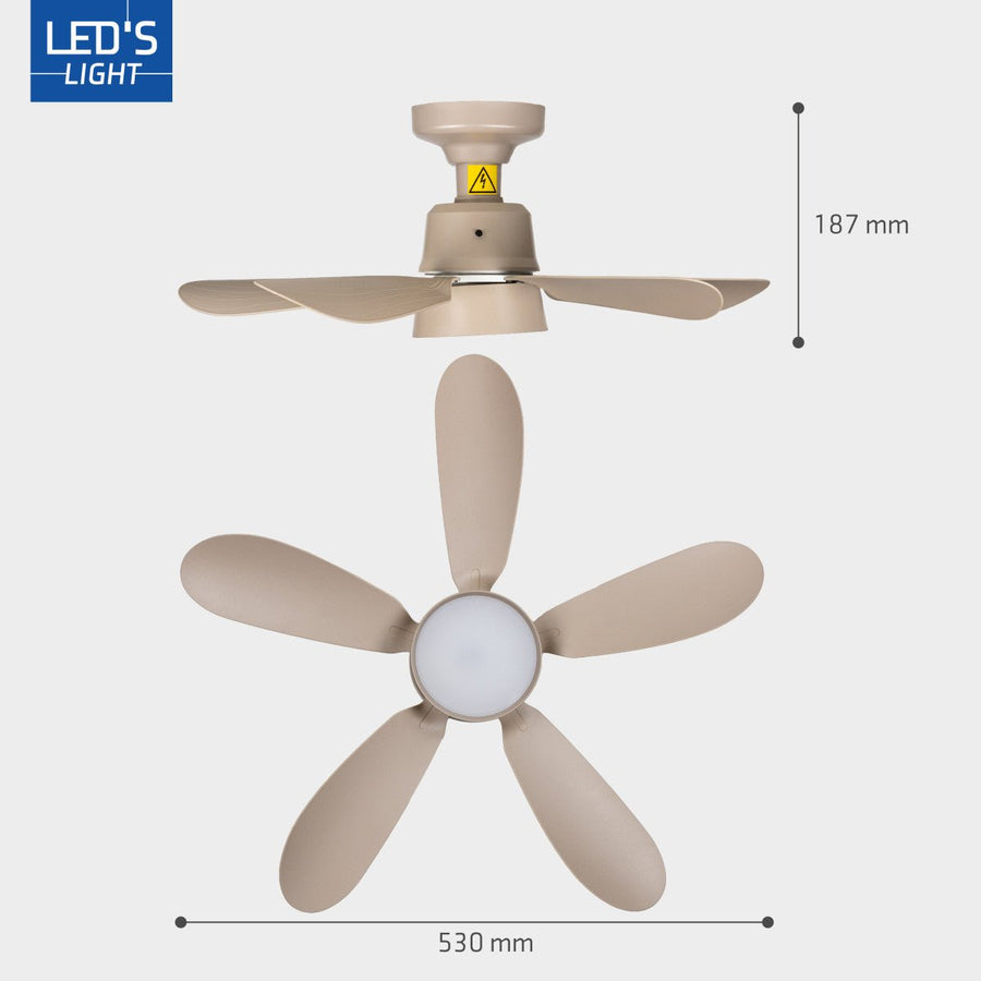 LED's Light Plafondventilator met lamp Taupe 25W 2600lm 2200K/6500K - 53cm Plafondventilatoren led.gl