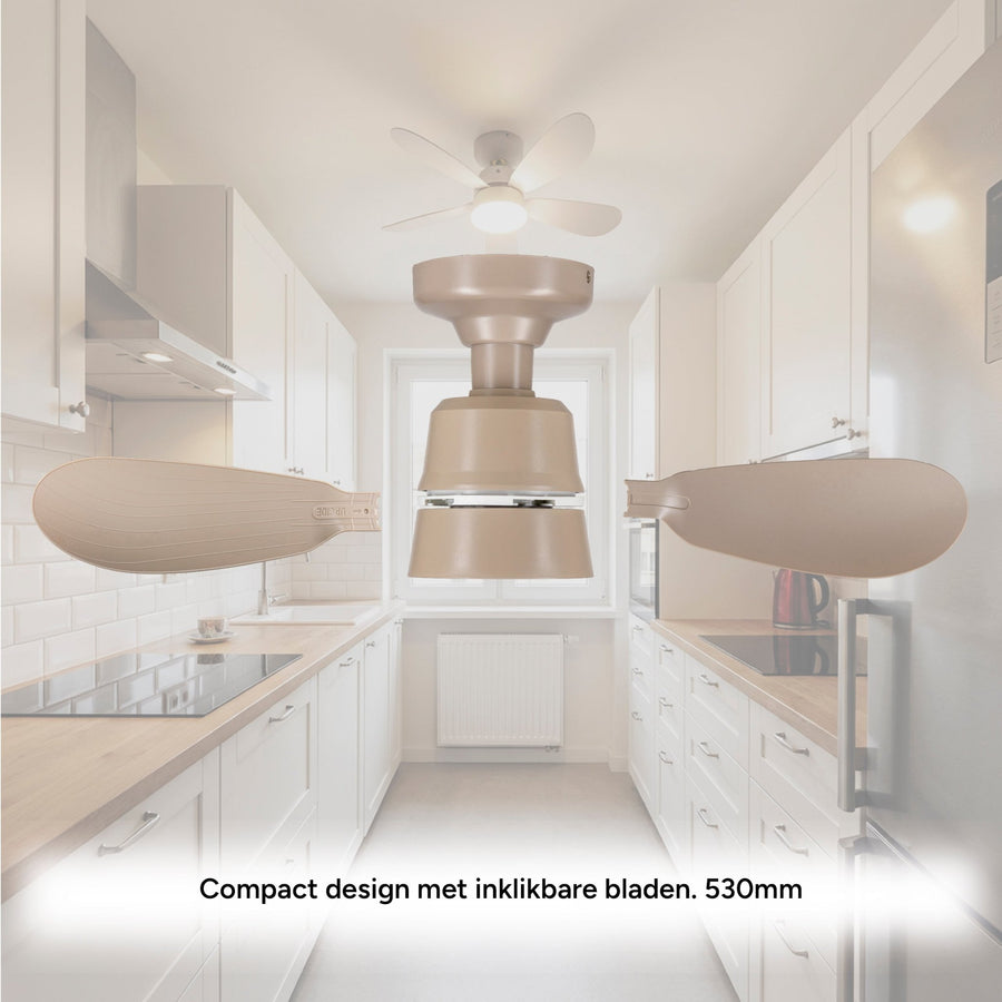 LED's Light Plafondventilator met lamp Taupe 25W 2600lm 2200K/6500K - 53cm Plafondventilatoren led.gl