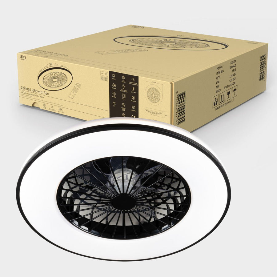 LED's Light Plafondventilator met verlichting zwart - 48,5 cm Plafondventilatoren led.gl