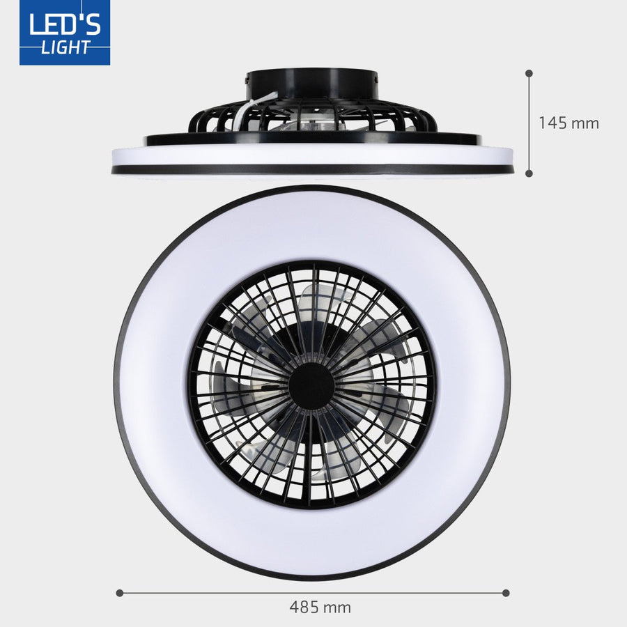 LED's Light Plafondventilator met verlichting zwart - 48,5 cm Plafondventilatoren led.gl