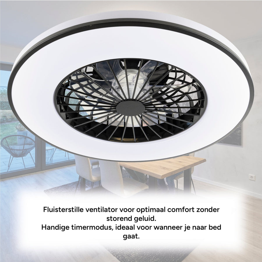 LED's Light Plafondventilator met verlichting zwart - 48,5 cm Plafondventilatoren led.gl