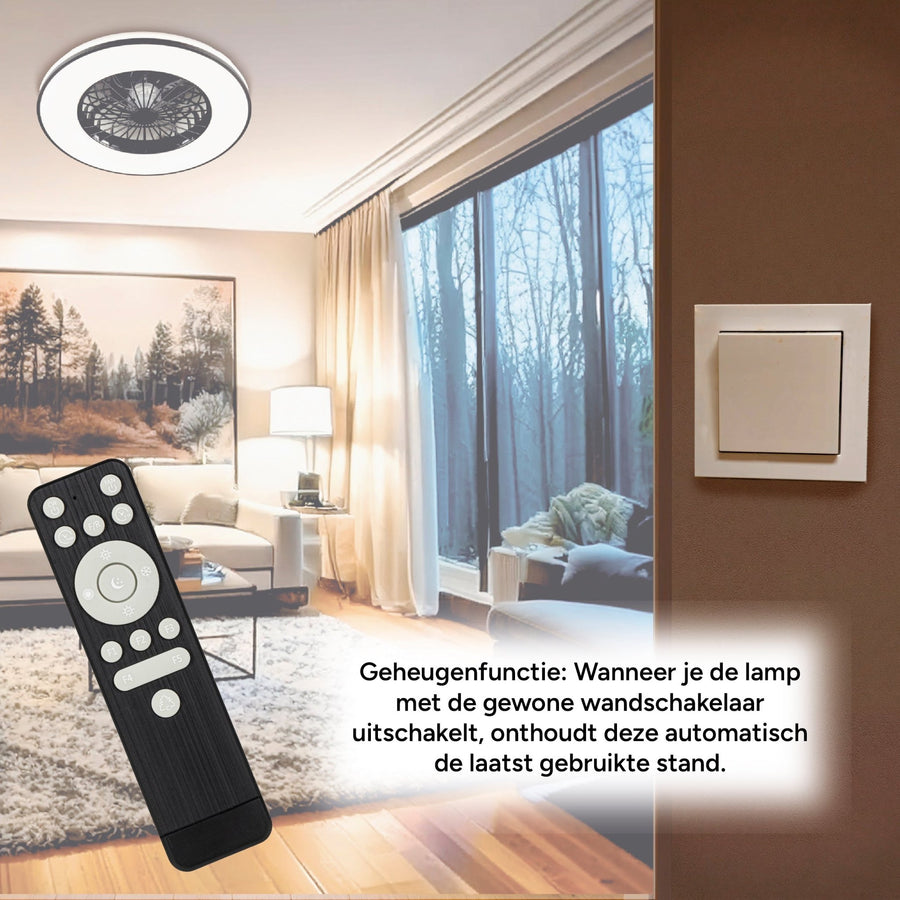 LED's Light Plafondventilator met verlichting zwart - 48,5 cm Plafondventilatoren led.gl